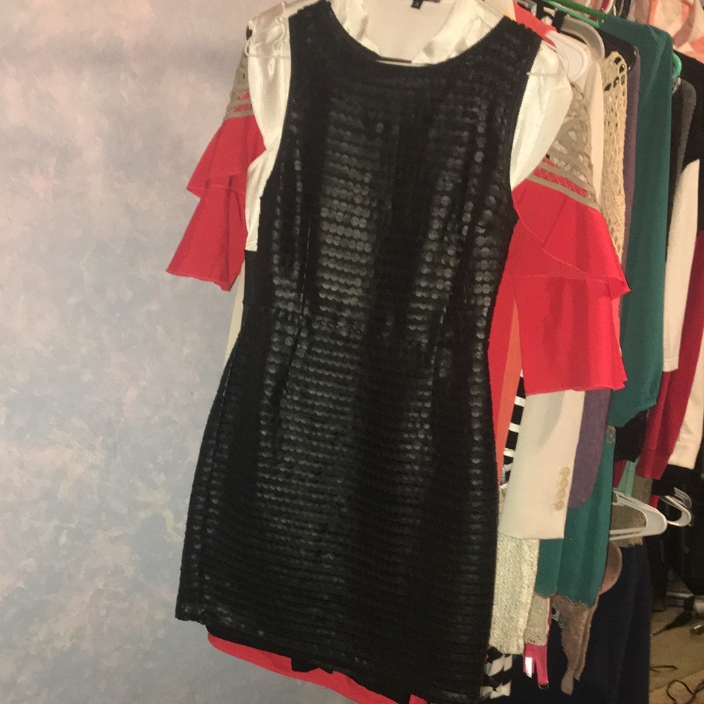 Black leather dress